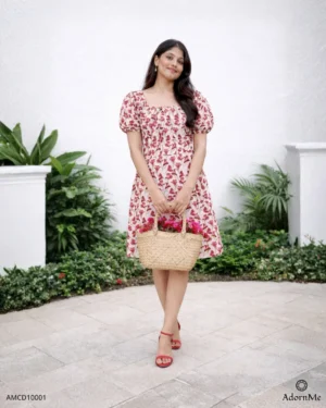 Crimson Fleur Bloom Mini Dress