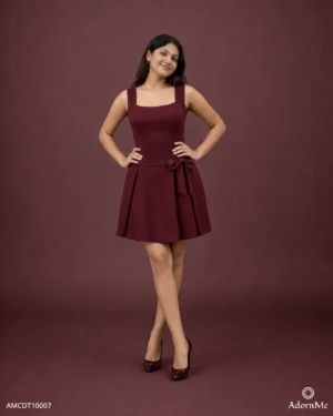 Rouge Elegance Bow Mini Dress